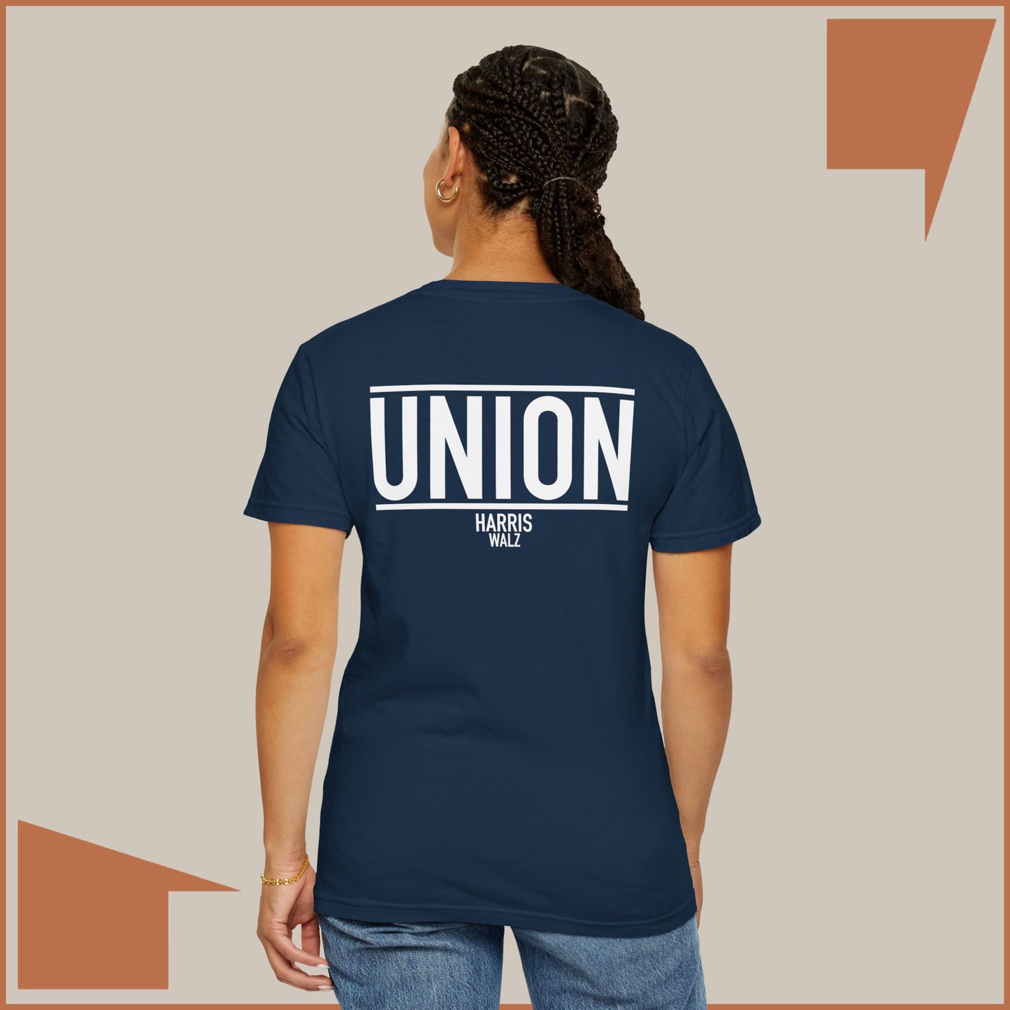 UNION / HARRIS WALZ - MEDIUM/HEAVY WEIGHT T-SHIRT (50% of the PROFIT IS DONATED IMMEDIATELY to the HARRIS-WALZ CAMPAIGN through ActBlue).
