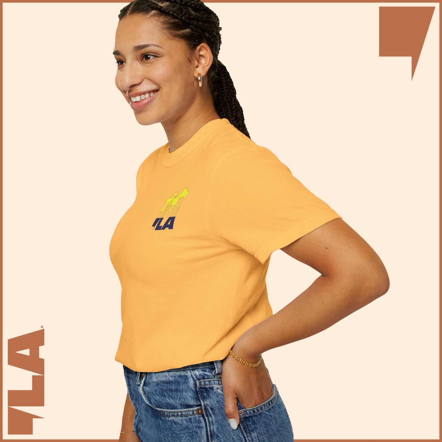 KAMALA/COMMA LA - ELECTRIC PALMS MEDIUM WEIGHT T-SHIRT (50% of the PROFIT IS DONATED IMMEDIATELY to the HARRIS-WALZ CAMPAIGN through ActBlue).