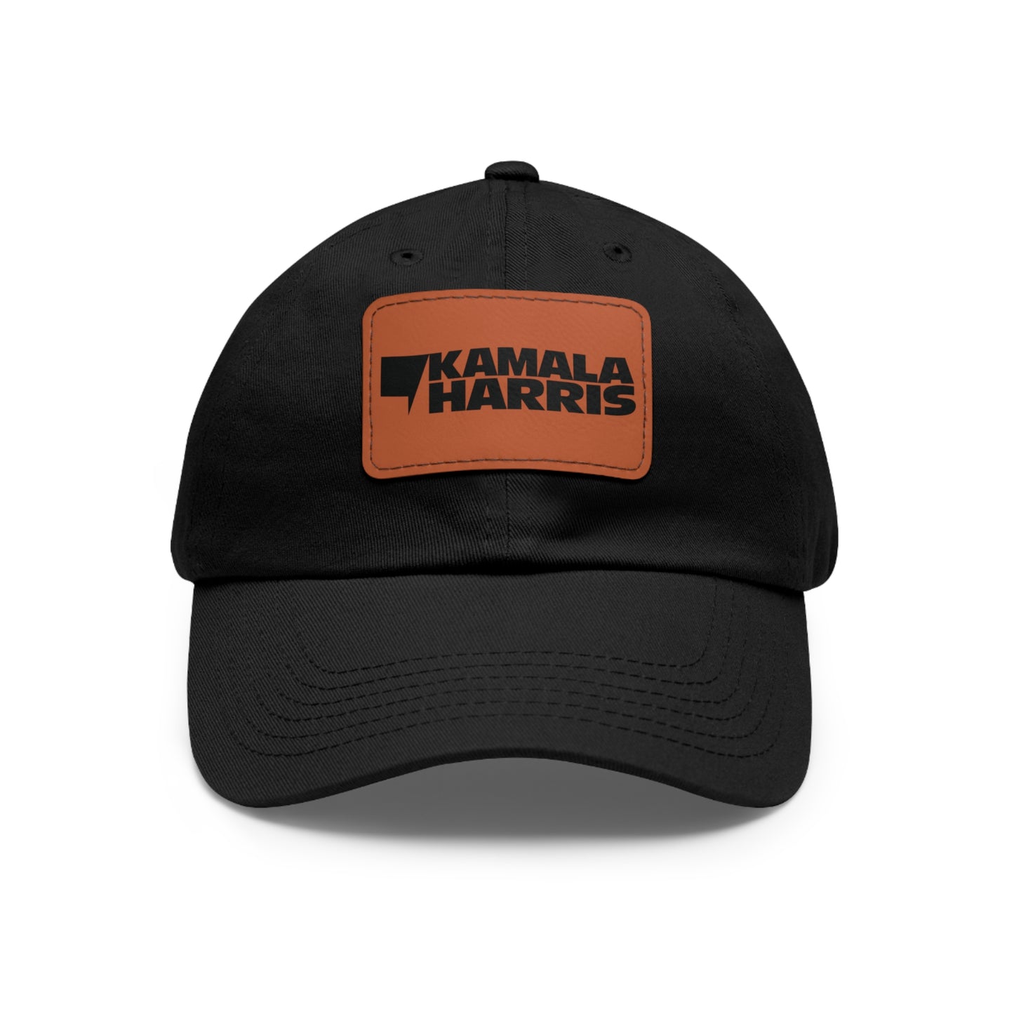 COMMA LA/KAMALA - HARRIS DAD HAT WITH LEATHER PATCH (50% of the PROFIT IS DONATED IMMEDIATELY to the HARRIS-WALZ CAMPAIGN through ActBlue).