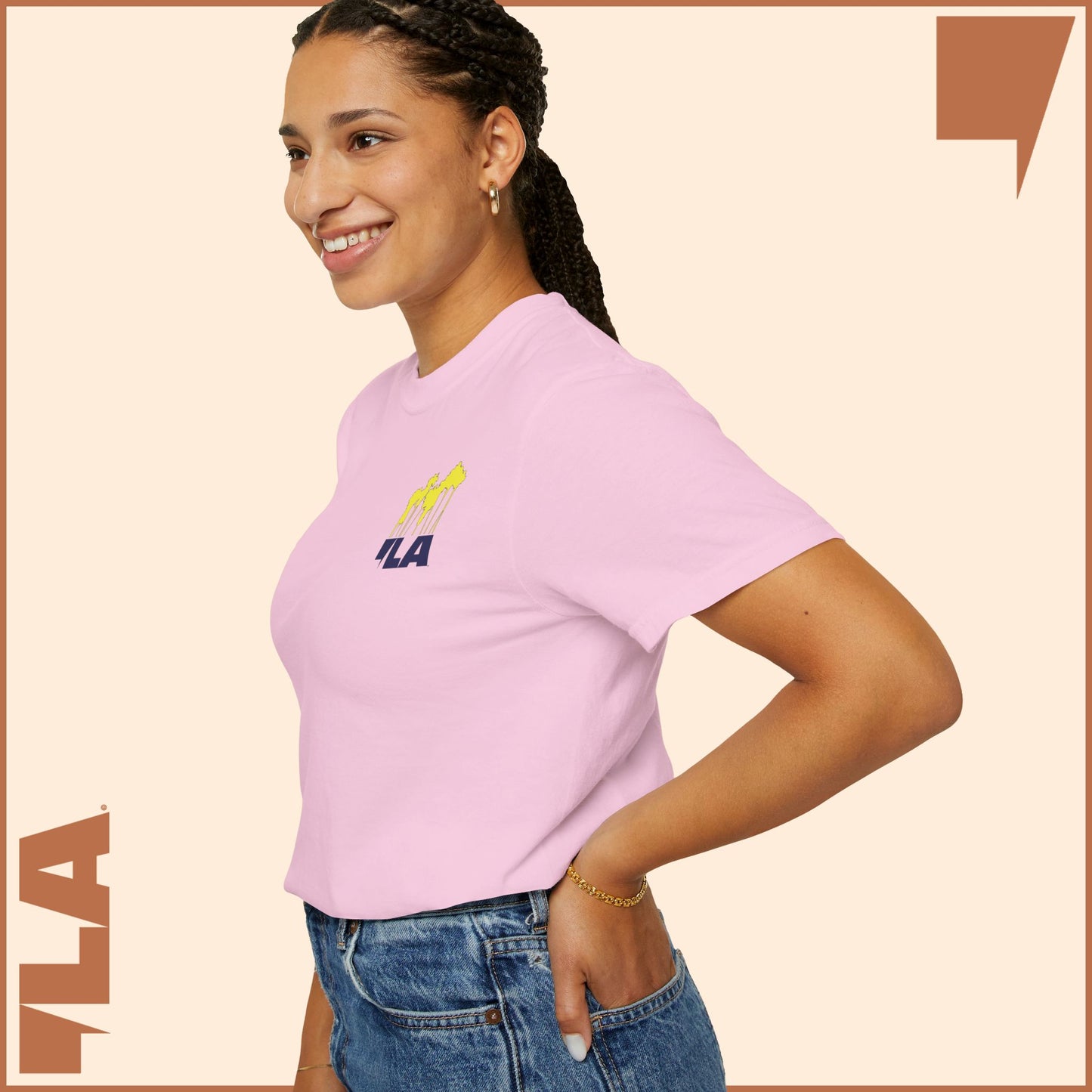 KAMALA/COMMA LA - ELECTRIC PALMS MEDIUM WEIGHT T-SHIRT (50% of the PROFIT IS DONATED IMMEDIATELY to the HARRIS-WALZ CAMPAIGN through ActBlue).