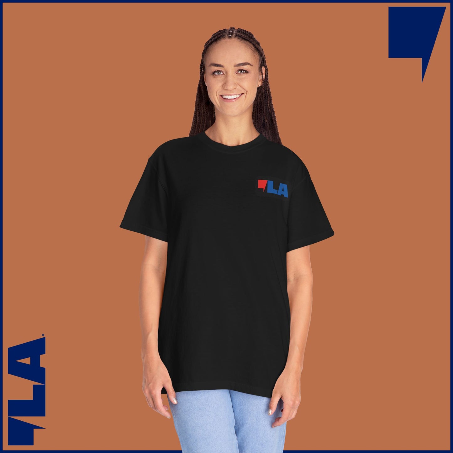 KAMALA/COMMA LA - MEDIUM WEIGHT T-SHIRT (50% of the PROFIT IS DONATED IMMEDIATELY to the HARRIS-WALZ CAMPAIGN through ActBlue).