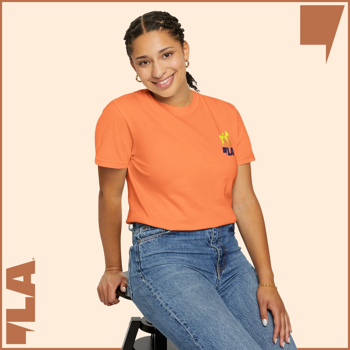 KAMALA/COMMA LA - ELECTRIC PALMS MEDIUM WEIGHT T-SHIRT (50% of the PROFIT IS DONATED IMMEDIATELY to the HARRIS-WALZ CAMPAIGN through ActBlue).