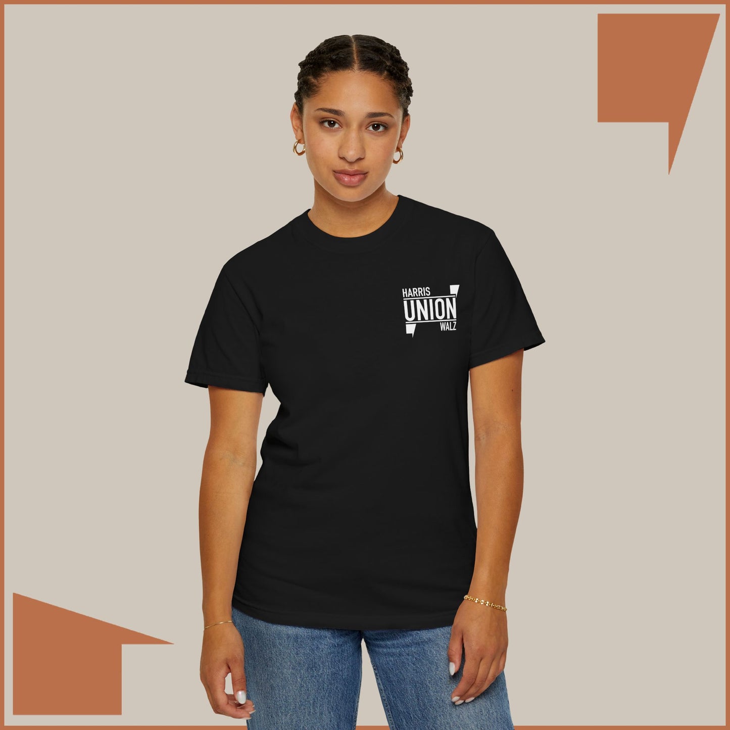 UNION / HARRIS WALZ - MEDIUM/HEAVY WEIGHT T-SHIRT (50% of the PROFIT IS DONATED IMMEDIATELY to the HARRIS-WALZ CAMPAIGN through ActBlue).
