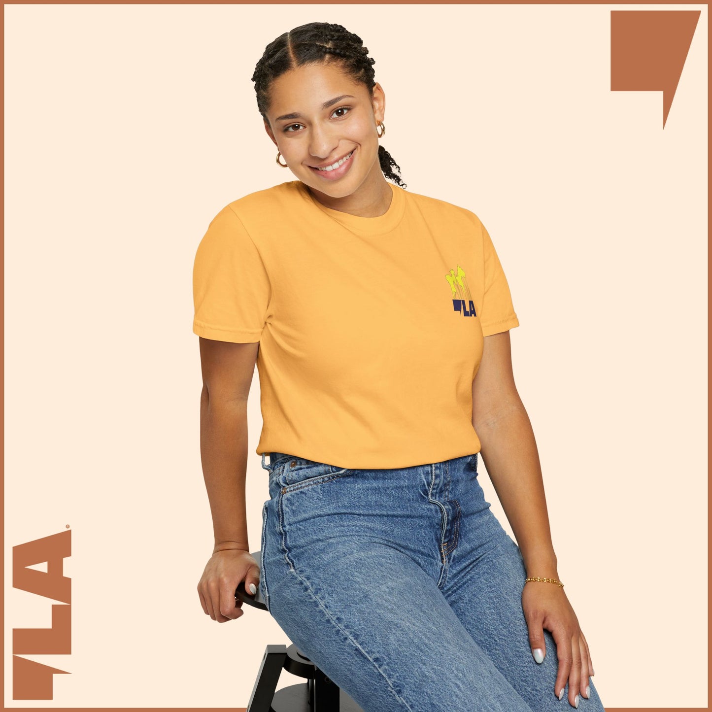 KAMALA/COMMA LA - ELECTRIC PALMS MEDIUM WEIGHT T-SHIRT (50% of the PROFIT IS DONATED IMMEDIATELY to the HARRIS-WALZ CAMPAIGN through ActBlue).