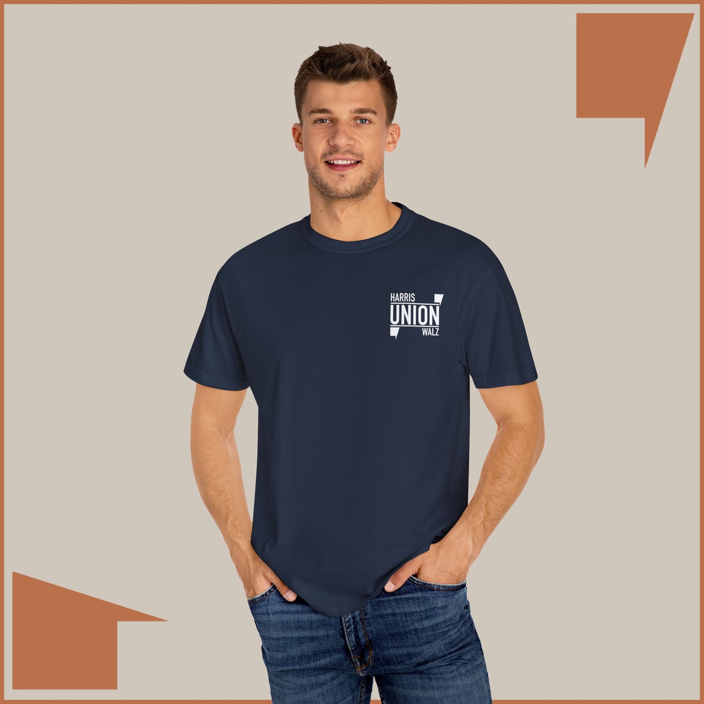 UNION / HARRIS WALZ - MEDIUM/HEAVY WEIGHT T-SHIRT (50% of the PROFIT IS DONATED IMMEDIATELY to the HARRIS-WALZ CAMPAIGN through ActBlue).