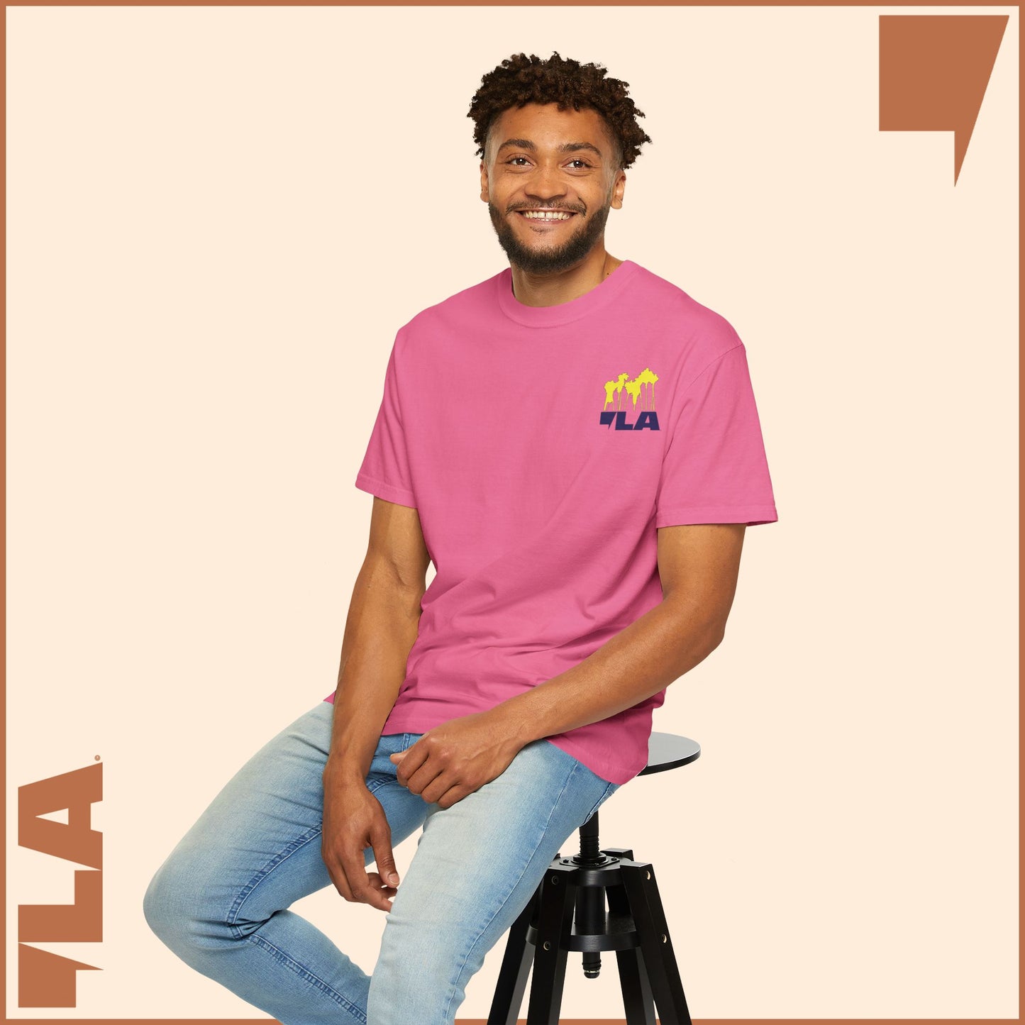 KAMALA/COMMA LA - ELECTRIC PALMS MEDIUM WEIGHT T-SHIRT (50% of the PROFIT IS DONATED IMMEDIATELY to the HARRIS-WALZ CAMPAIGN through ActBlue).