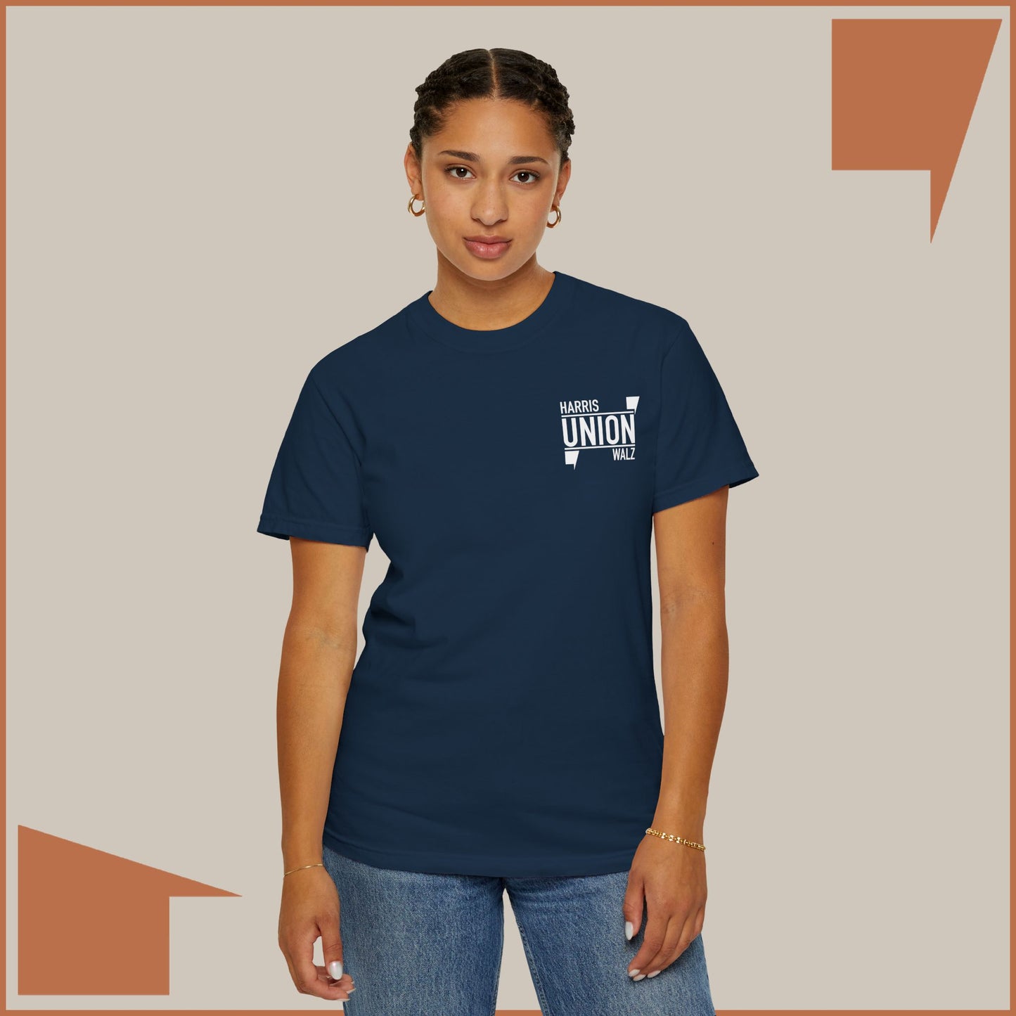 UNION / HARRIS WALZ - MEDIUM/HEAVY WEIGHT T-SHIRT (50% of the PROFIT IS DONATED IMMEDIATELY to the HARRIS-WALZ CAMPAIGN through ActBlue).