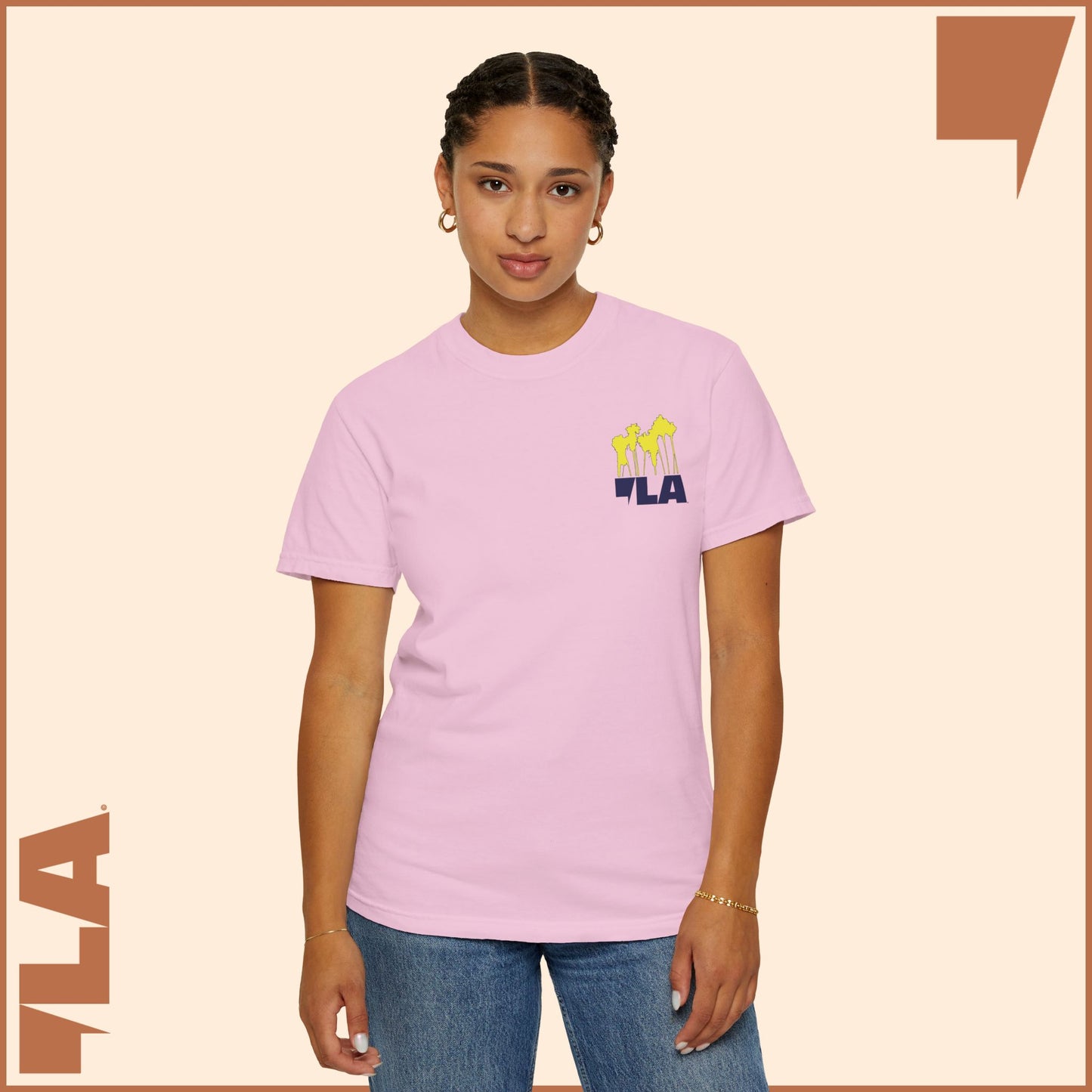 KAMALA/COMMA LA - ELECTRIC PALMS MEDIUM WEIGHT T-SHIRT (50% of the PROFIT IS DONATED IMMEDIATELY to the HARRIS-WALZ CAMPAIGN through ActBlue).