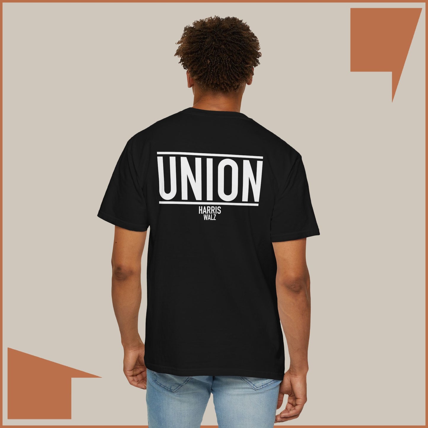 UNION / HARRIS WALZ - MEDIUM/HEAVY WEIGHT T-SHIRT (50% of the PROFIT IS DONATED IMMEDIATELY to the HARRIS-WALZ CAMPAIGN through ActBlue).