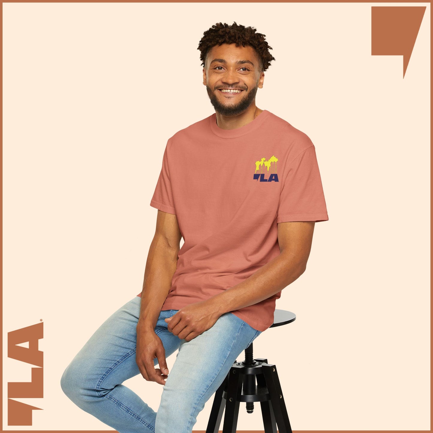 KAMALA/COMMA LA - ELECTRIC PALMS MEDIUM WEIGHT T-SHIRT (50% of the PROFIT IS DONATED IMMEDIATELY to the HARRIS-WALZ CAMPAIGN through ActBlue).