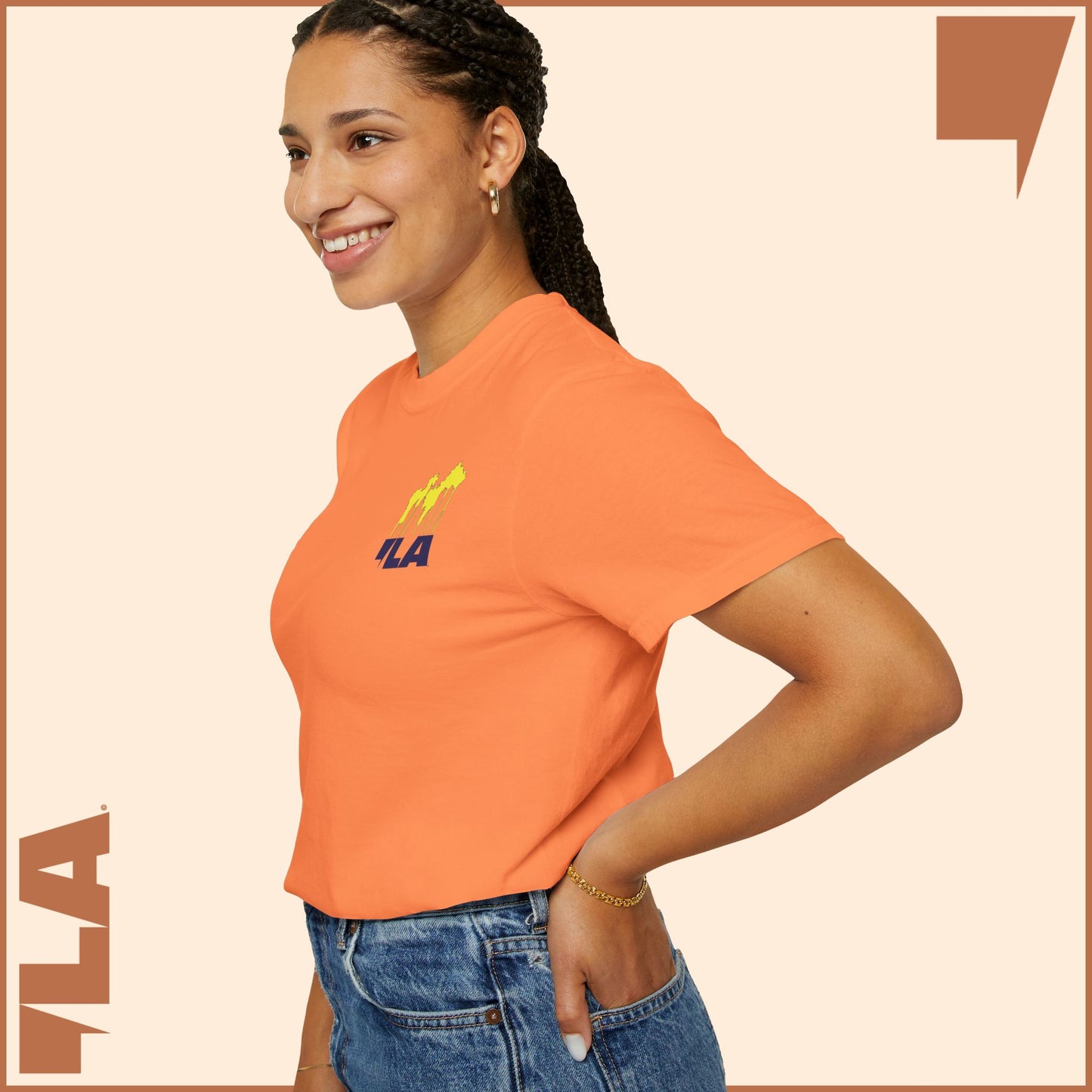 KAMALA/COMMA LA - ELECTRIC PALMS MEDIUM WEIGHT T-SHIRT (50% of the PROFIT IS DONATED IMMEDIATELY to the HARRIS-WALZ CAMPAIGN through ActBlue).