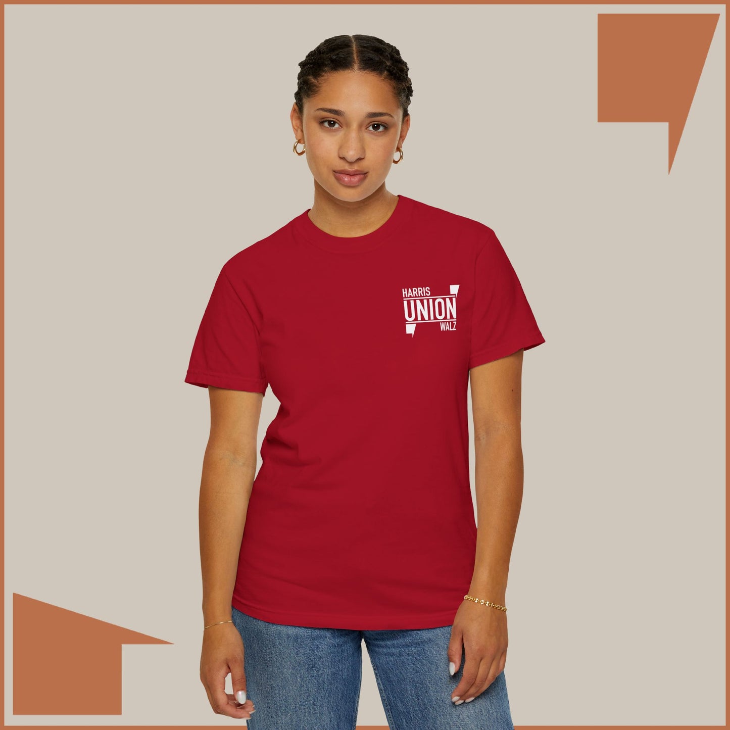 UNION / HARRIS WALZ - MEDIUM/HEAVY WEIGHT T-SHIRT (50% of the PROFIT IS DONATED IMMEDIATELY to the HARRIS-WALZ CAMPAIGN through ActBlue).