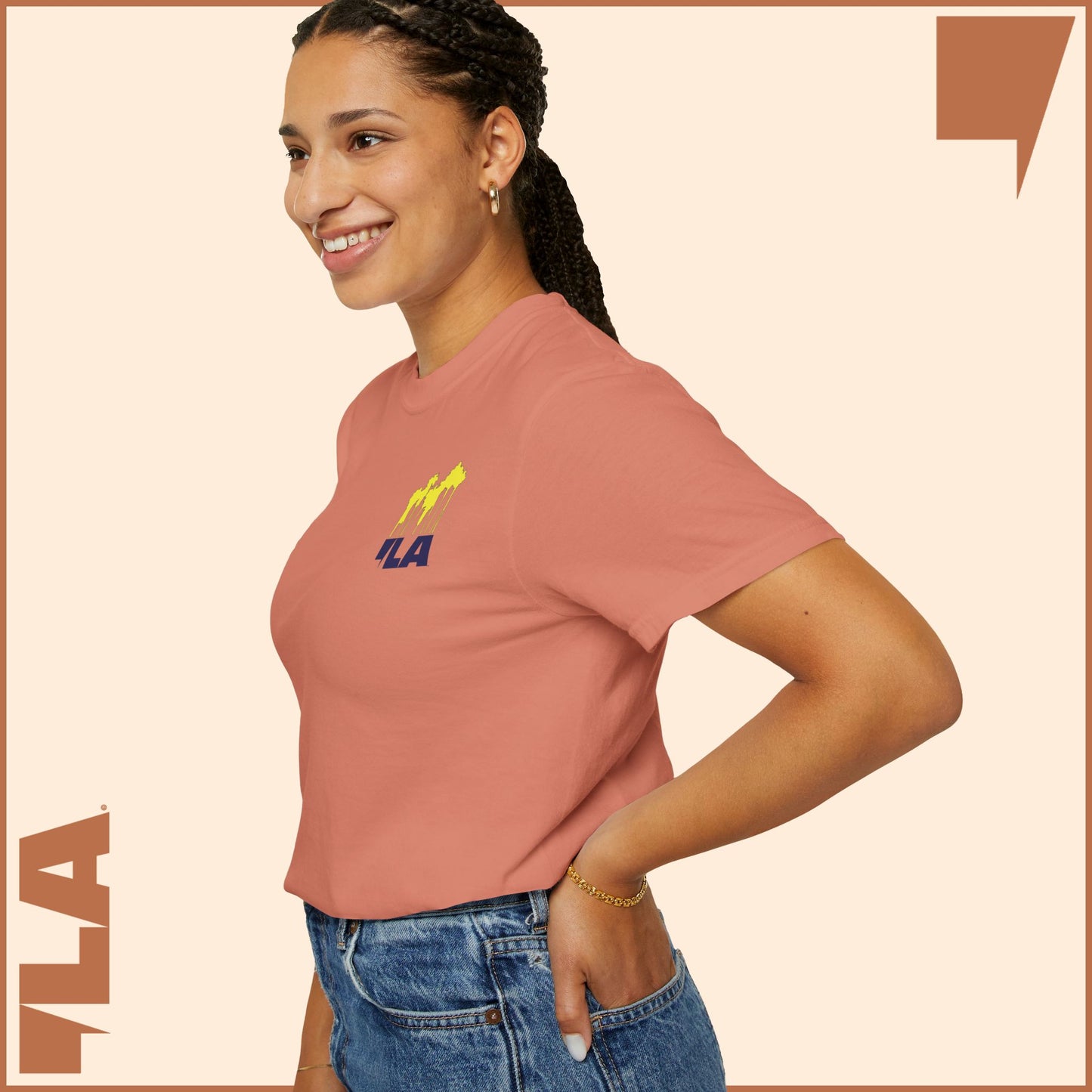 KAMALA/COMMA LA - ELECTRIC PALMS MEDIUM WEIGHT T-SHIRT (50% of the PROFIT IS DONATED IMMEDIATELY to the HARRIS-WALZ CAMPAIGN through ActBlue).