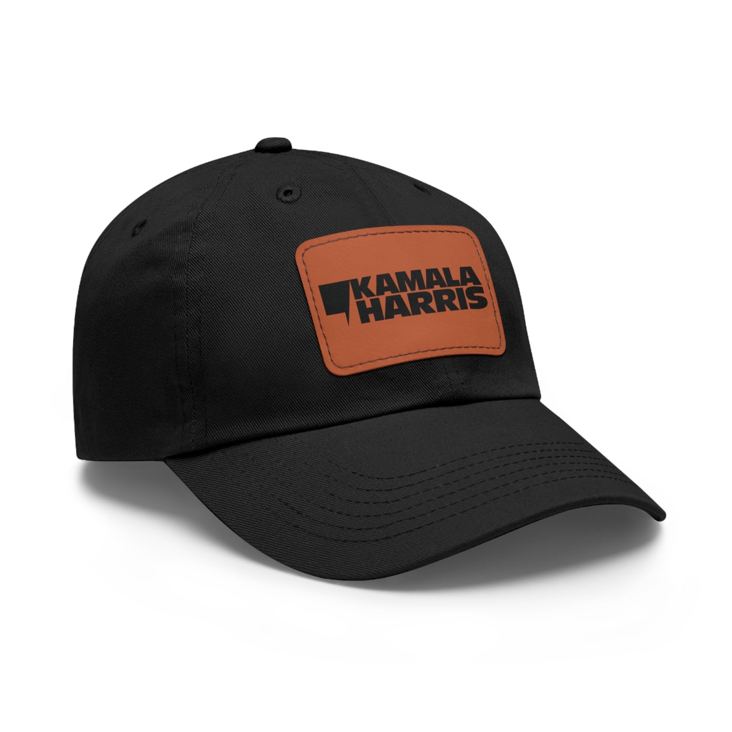 COMMA LA/KAMALA - HARRIS DAD HAT WITH LEATHER PATCH (50% of the PROFIT IS DONATED IMMEDIATELY to the HARRIS-WALZ CAMPAIGN through ActBlue).