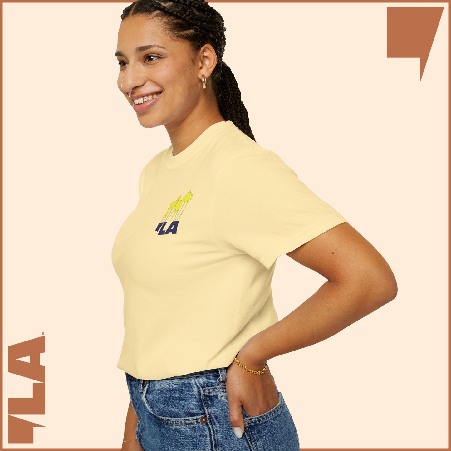 KAMALA/COMMA LA - ELECTRIC PALMS MEDIUM WEIGHT T-SHIRT (50% of the PROFIT IS DONATED IMMEDIATELY to the HARRIS-WALZ CAMPAIGN through ActBlue).
