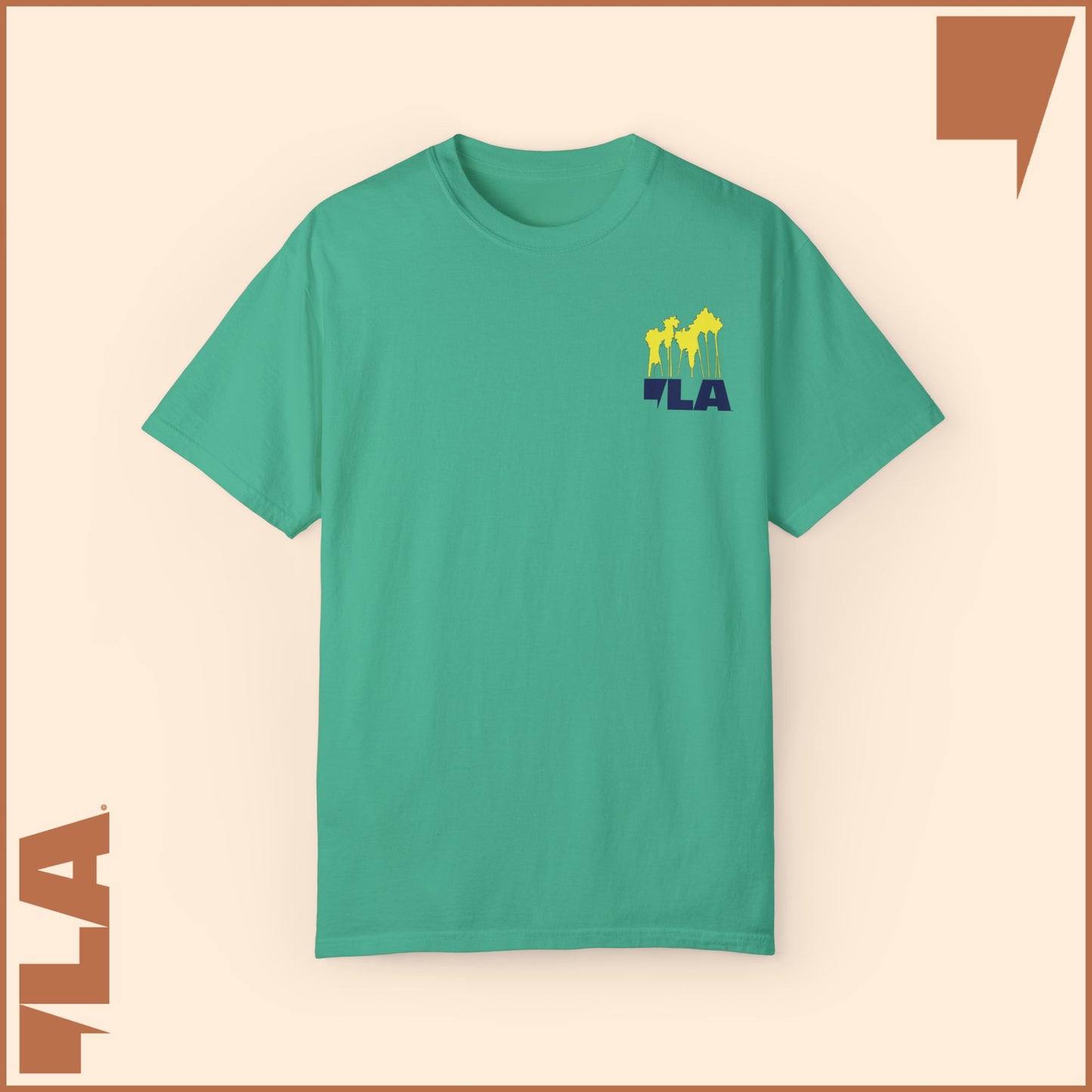 KAMALA/COMMA LA - ELECTRIC PALMS MEDIUM WEIGHT T-SHIRT (50% of the PROFIT IS DONATED IMMEDIATELY to the HARRIS-WALZ CAMPAIGN through ActBlue).