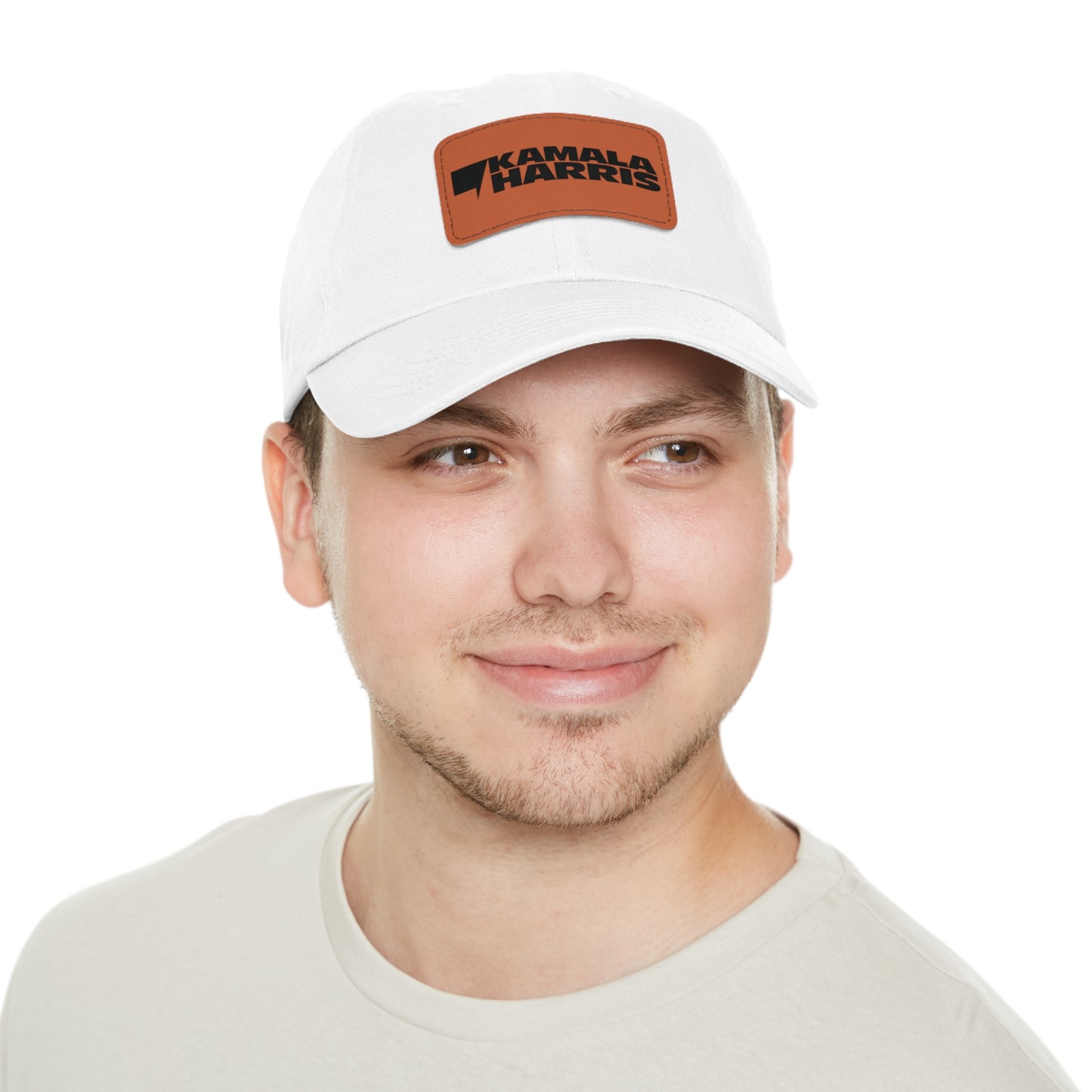 COMMA LA/KAMALA - HARRIS DAD HAT WITH LEATHER PATCH (50% of the PROFIT IS DONATED IMMEDIATELY to the HARRIS-WALZ CAMPAIGN through ActBlue).