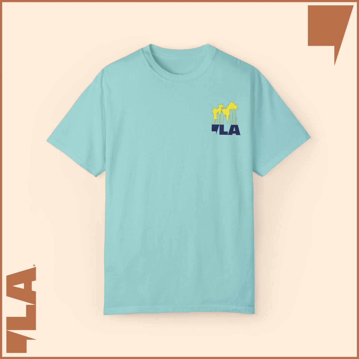 KAMALA/COMMA LA - ELECTRIC PALMS MEDIUM WEIGHT T-SHIRT (50% of the PROFIT IS DONATED IMMEDIATELY to the HARRIS-WALZ CAMPAIGN through ActBlue).