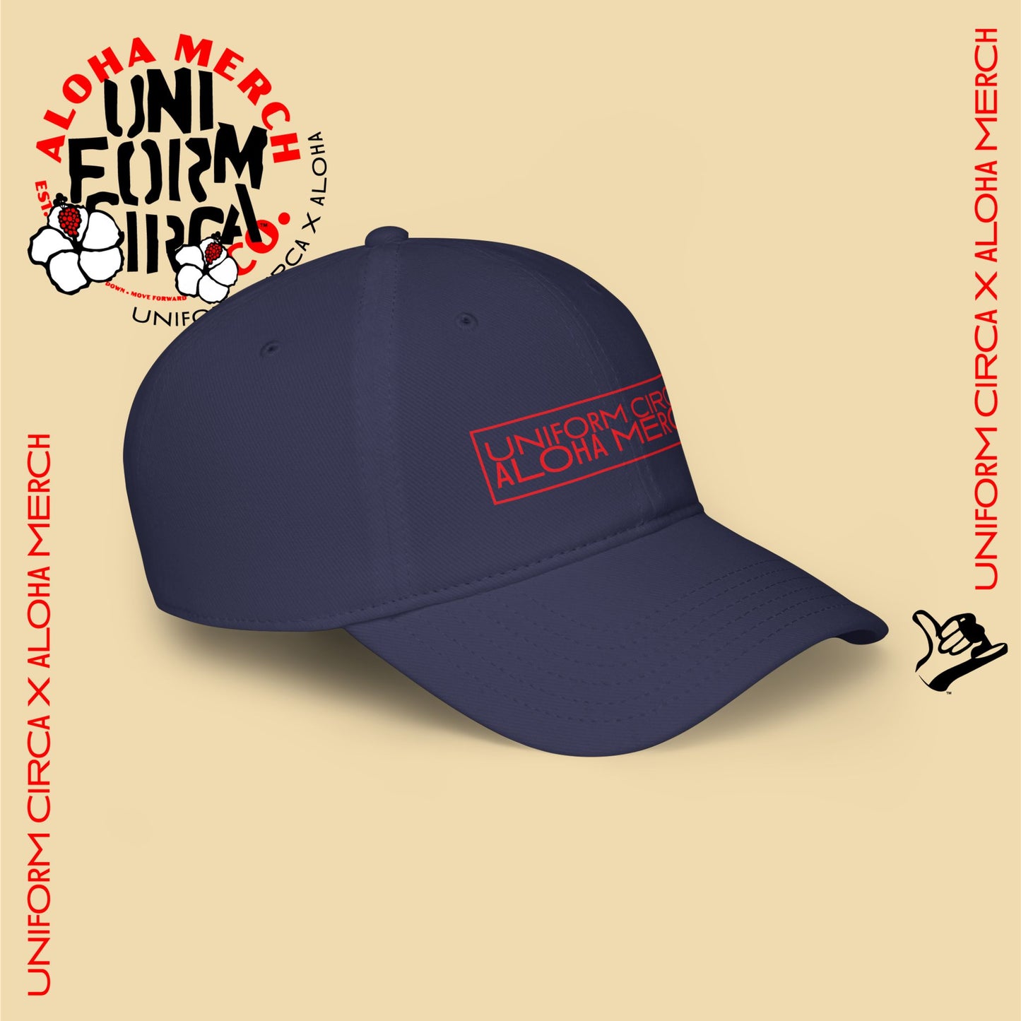 UNIFORM CIRCA x ALOHA MERCH 100% COTTON BASEBALL CAP