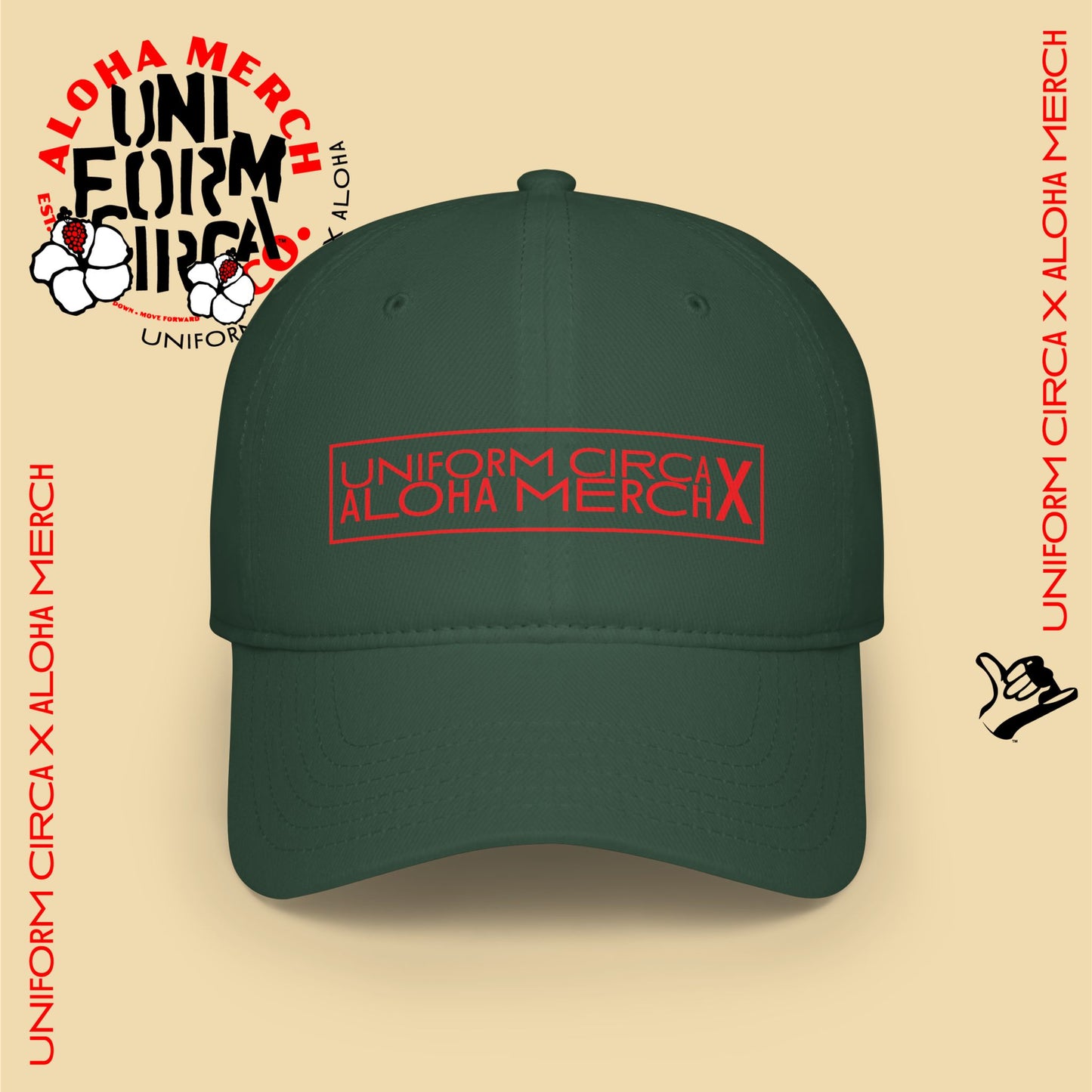 UNIFORM CIRCA x ALOHA MERCH 100% COTTON BASEBALL CAP