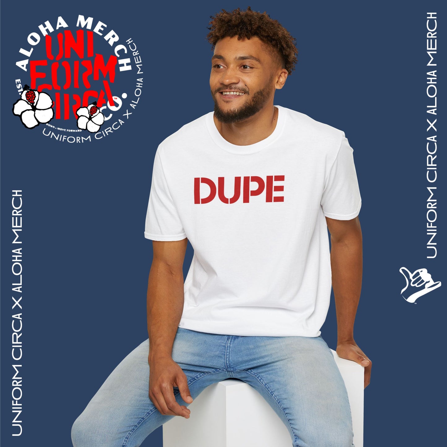 (DUPE) UNIFORM CIRCA x ALOHA MERCH - Unisex Garment-Dyed T-Shirt